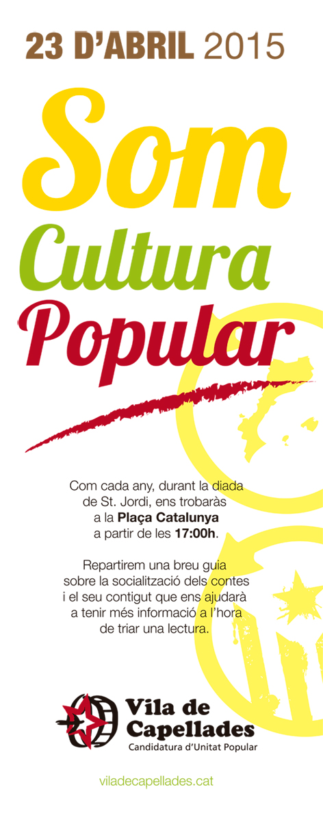 23 d’abril. St. Jordi. SOM CULTURA POPULAR! 